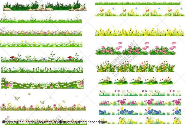 file vector nhung dai hoa trang tri chan tuong tranh decor 